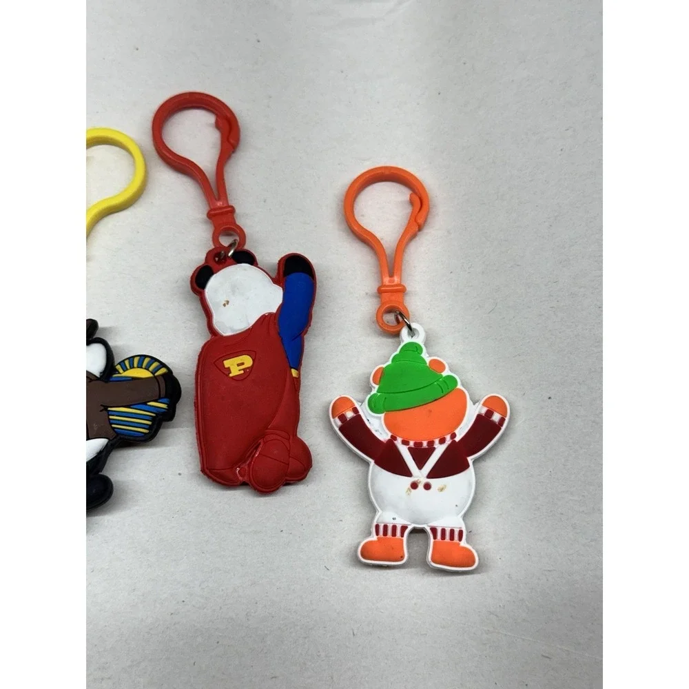 Lot 5 Panda Zipper Pull Backpack Clips Rubber Character‎ Keychains Kids Toy